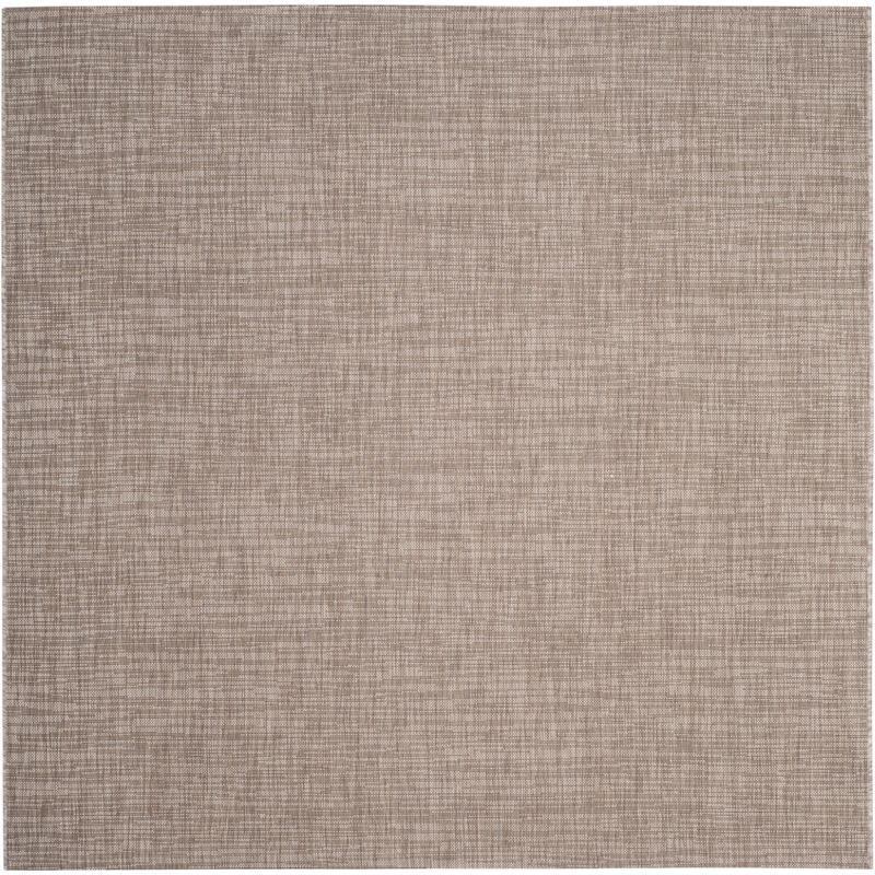 Courtyard CY8576 UV & Stain Resistant Non-Shedding Power Loomed Indoor/Outdoor Area Rug - Light Brown - 6'7"x6'7" - Safavieh