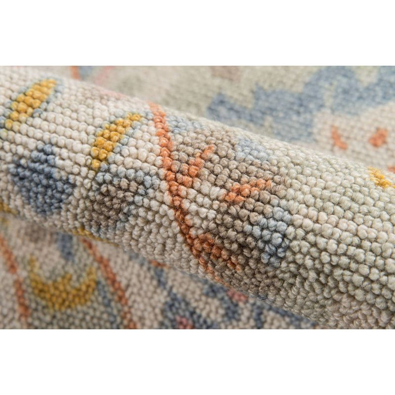 Momeni 9'9"x12'6" Anatolia Mae Medallion Machine Loomed Area Rug Light Blue: Wool & Nylon, Low Pile, Indoor Use