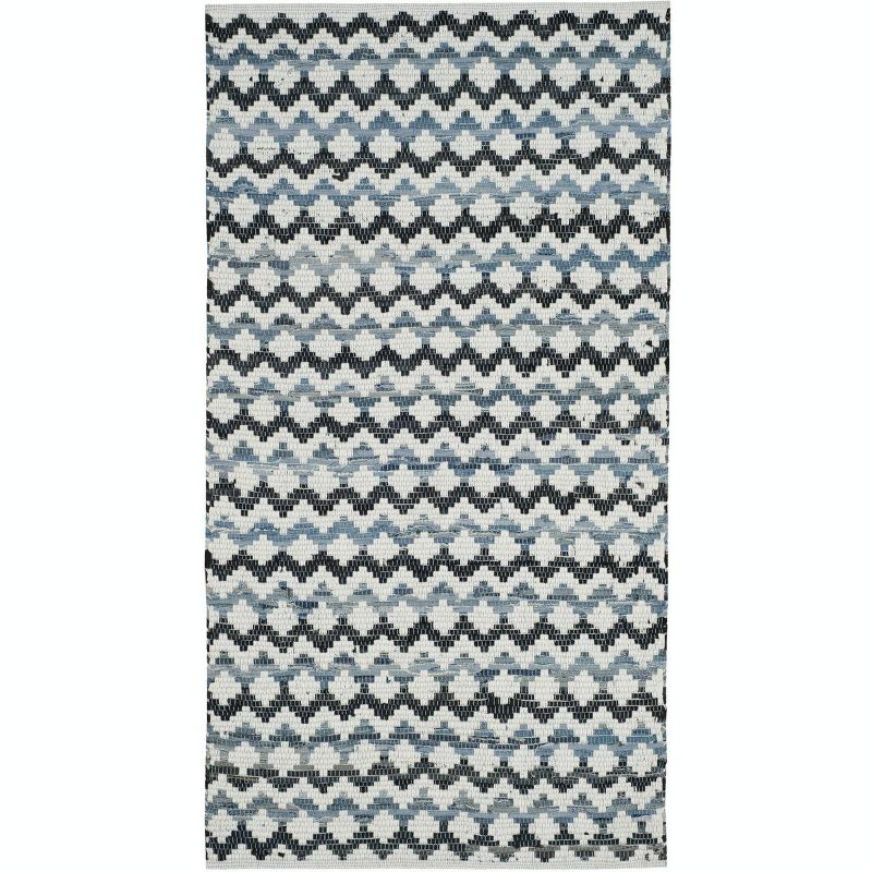 Montauk MTK120 Hand Woven Indoor Accent Rug - Ivory Blue/Black - 4'x6' - Safavieh