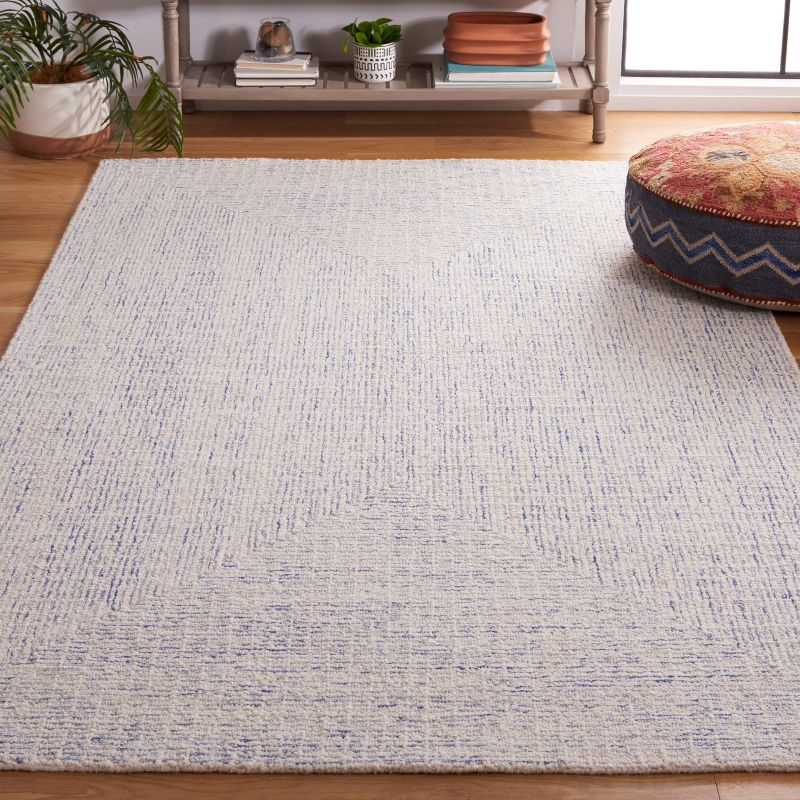 Abstract ABT480 Handmade Indoor Area Rug - Blue/Ivory - 4'x6' - Safavieh