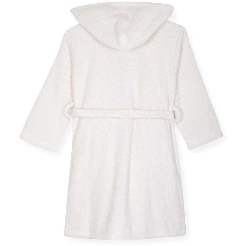 Sleep On It Girls Hooded Marshmallow Fleece Collar Robe Set - Marshamallow , 14-16