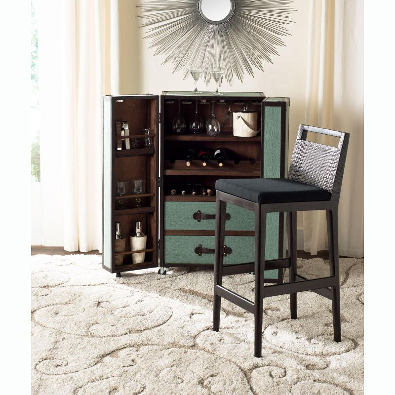 Darin Bar Stool - SEA4015 - Dark Brown/Black - Safavieh