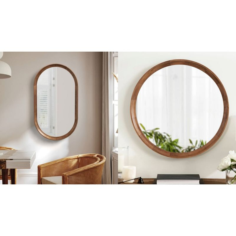 Kate & Laurel All Things Decor 28"x28" Hatherleigh Round Scallop Mirror: Wall Mount, Transitional Decor
