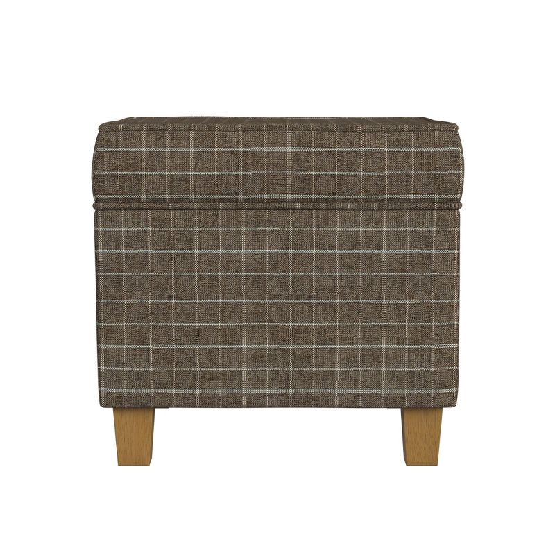 Cole Classics Square Storage Ottoman with Lift Off Top Light Brown Window Pane - HomePop