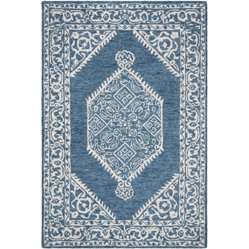 Micro-Loop MLP605 Hand Tufted Area Rug - Blue/Ivory - 4'x6' - Safavieh.