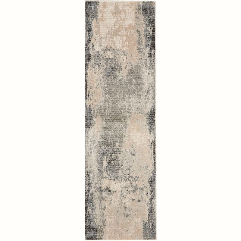 Nourison Maxell Transitional Abstract Area Rug Ivory/Grey 2'2" x 10'