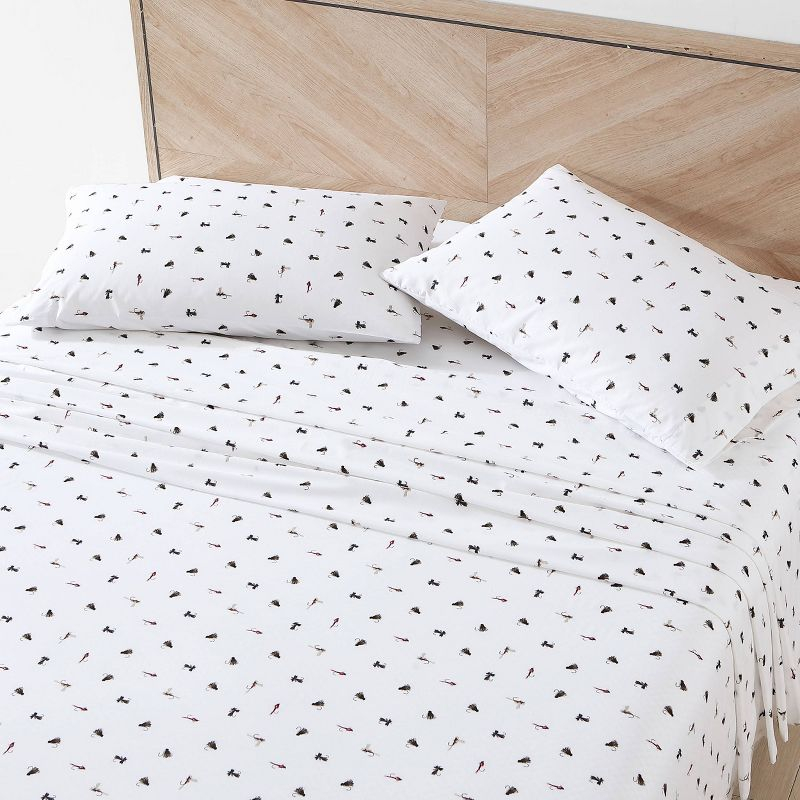 Twin XL Printed Pattern Sheet Set Fishing Flies - Eddie Bauer
