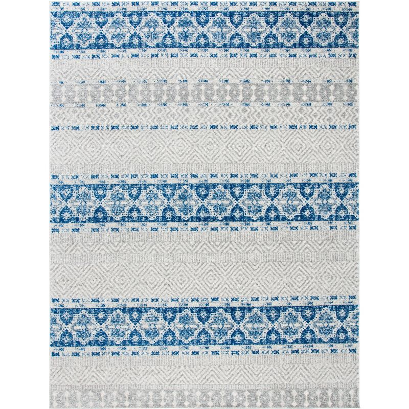 Madison MAD797 Power Loomed Area Rug - Silver/Navy - 8'x10' - Safavieh.