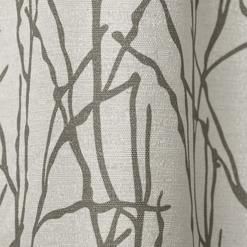 Set of 2 84"x54" Branches Linen Blend Grommet Top Window Curtain Panel Natural: Light Filtering, Botanical Design