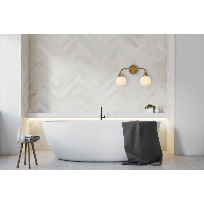 Elegant Lighting Hanson 2 lights bath sconce in brass with frosted shade