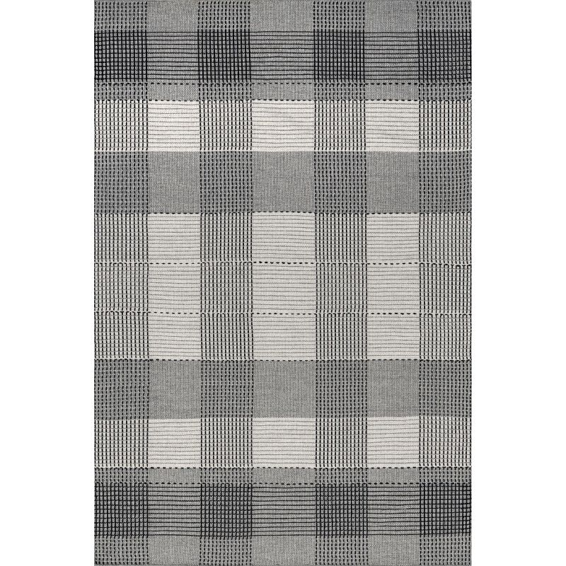 Nuloom Oregon Plaid Wool Area Rug, 6' x 9', Grey