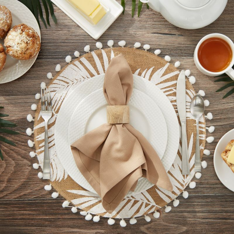 Design Imports  Solid Cotton Napkin Set 6 Piece, Stone, 20X20"