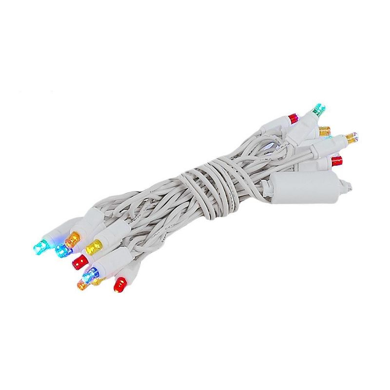 8.5 Foot 20 Light Mini LED Crafting Lights by Novelty Lights, Multicolor LEDs on White Wire, 24 Inch Lead, Non-Connectable Short Fairy Light String