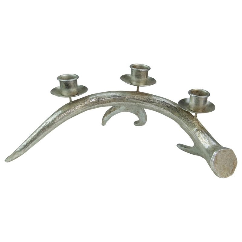 Northlight Deer Antler Christmas Taper Candle Holder - 12" - Champagne