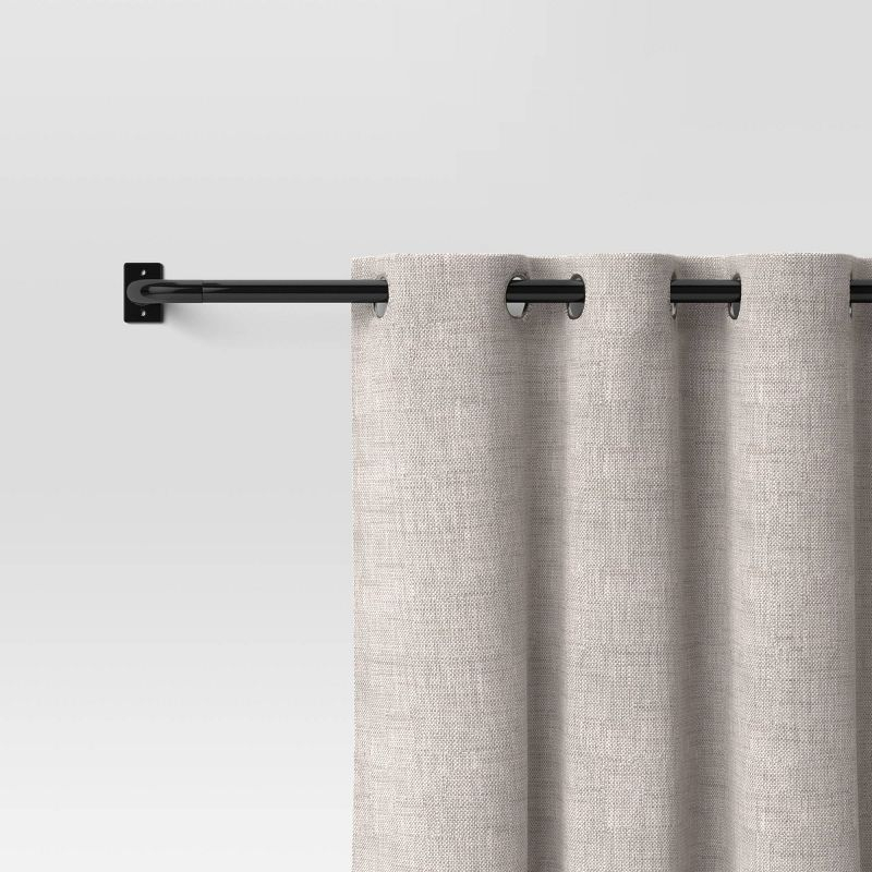 66"-120" French Curtain Rod Matte Black - Threshold™: Single Steel Rod, Powder-Coated, 50lb Capacity