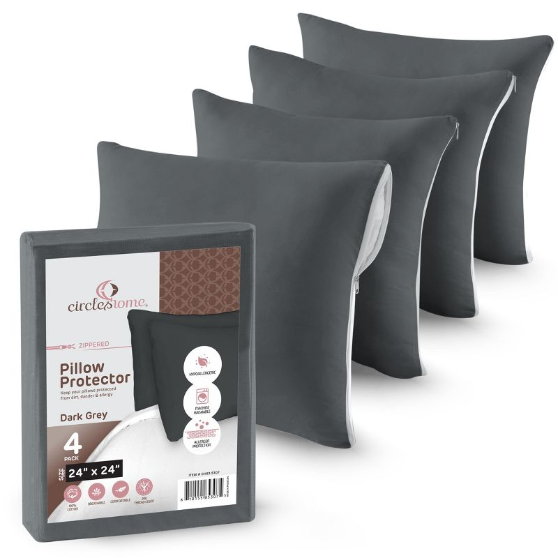 Circles Home, 100% Cotton Zippered Pillow Protector