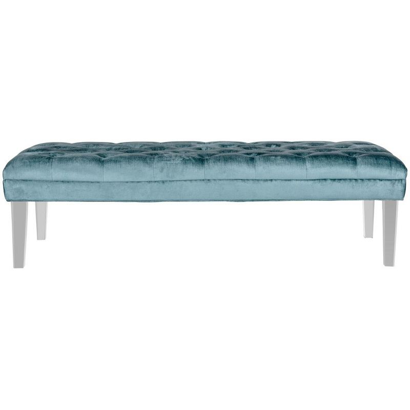Abrosia Tufted Bench - Cyan - Safavieh