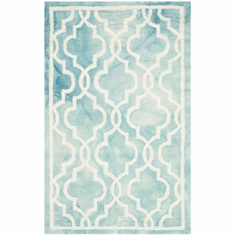 Dip Dye DDY539 Hand Tufted Indoor Accent Rug - Turquoise/Ivory - 2'6"x4' - Safavieh