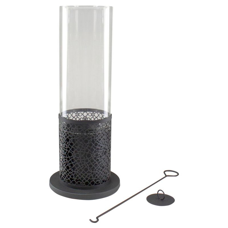 Northlight 19.75" Bio Ethanol Round Portable Tabletop Fireplace with Black Decorative Base