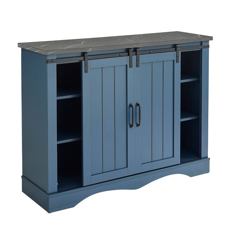47" Wine Bar Cabinet Navy - Home Essentials