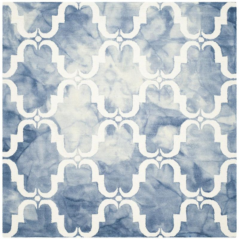 Dip Dye DDY536 Hand Tufted Indoor Area Rug - Blue/Ivory - 7'x7' - Safavieh