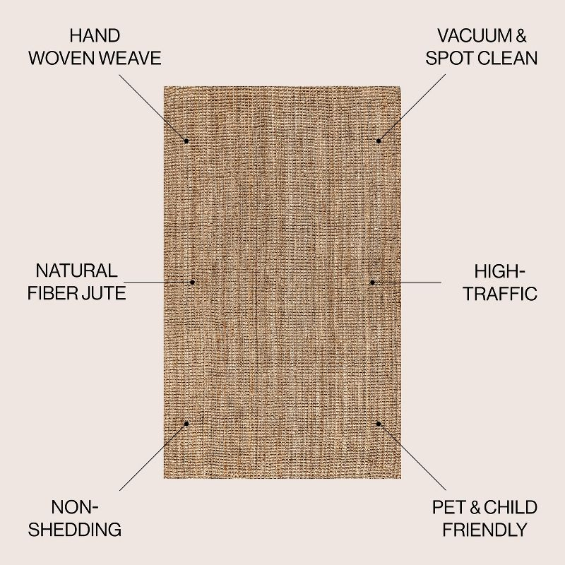 2'x8' Pata Hand Woven Chunky Jute Runner Rug, Natural - JONATHAN Y