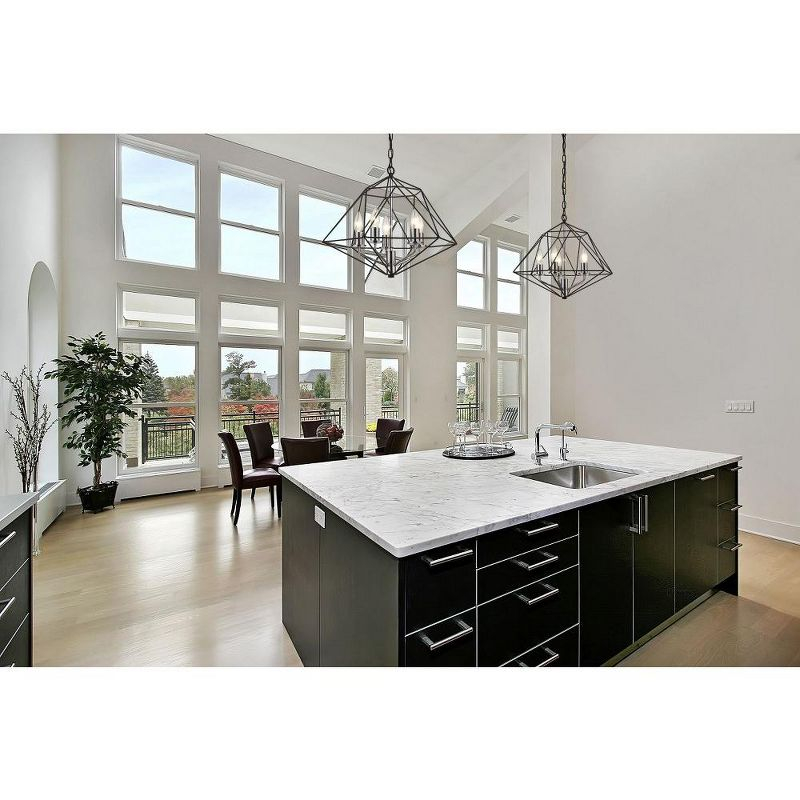 Z-Lite Geo 3 - Light Chandelier in  Matte Black/Chrome