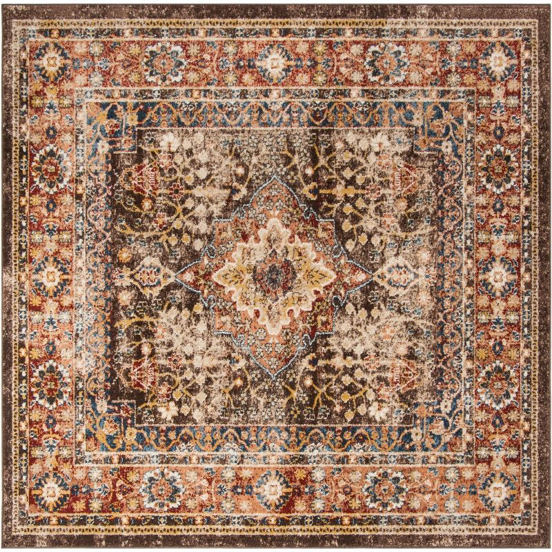 Bijar BIJ652 Power Loomed Area Rug - Brown/Rust - 3'x3' - Safavieh.