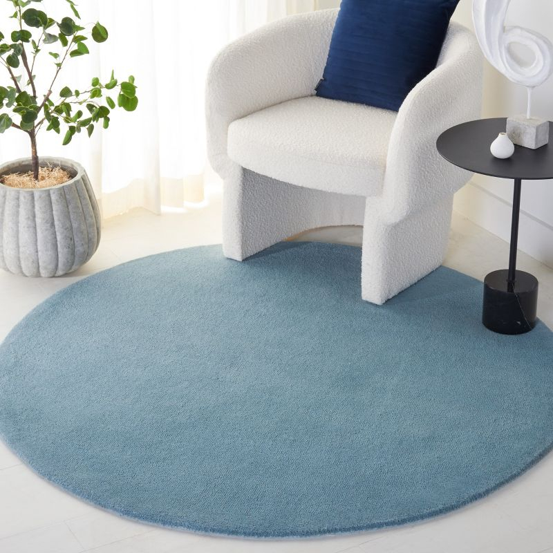 Fifth Avenue FTV128 Hand Tufted Indoor Area Rug - Blue - 5' Round - Safavieh
