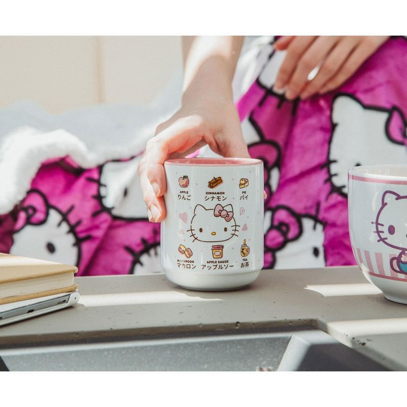 Silver Buffalo Sanrio Hello Kitty Apple Icons Ceramic Tea Cup | Holds 9 Ounces
