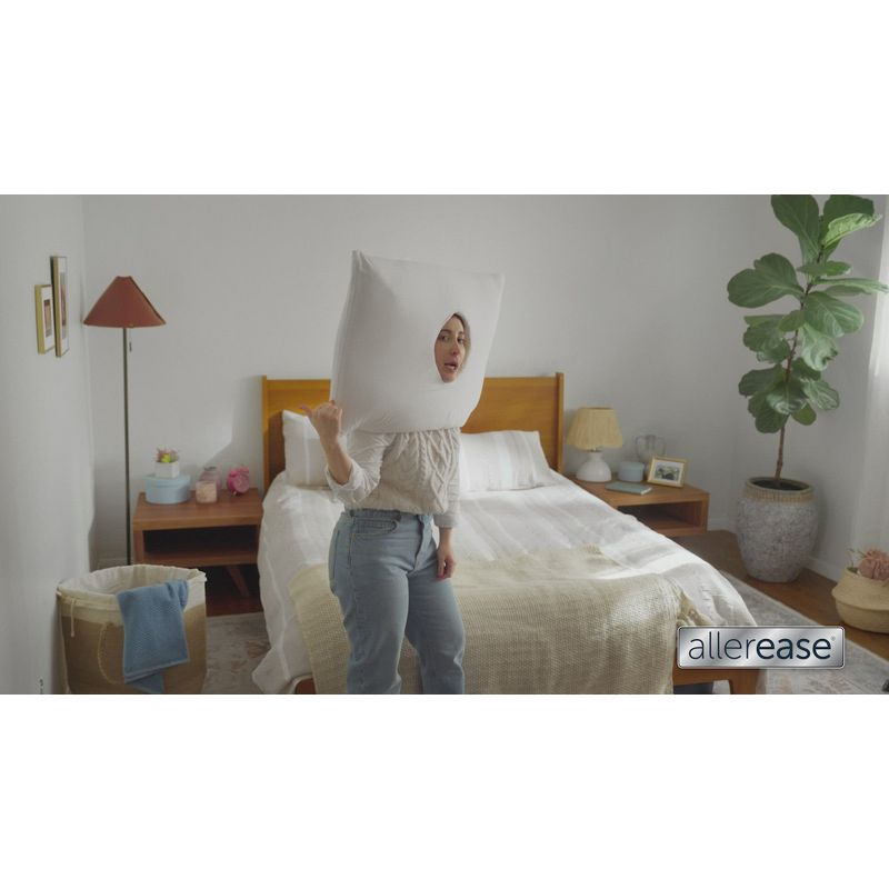 King Maximum Bed Bug and Allergy Protection Pillow Protector White - AllerEase: Hypoallergenic, Zippered, Moisture-Wicking Fabric