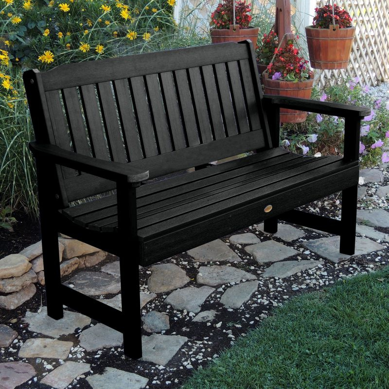 4' Lehigh Garden Bench Black - highwood: Weather-Resistant, Fade-Resistant, 500lb Capacity, Recycled Plastic
