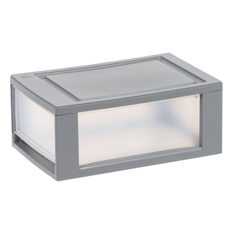 IRIS 6qt 5pk Compact Stacking Storage Plastic Drawer Organizer with Clear Doors: Stackable Utility Storage Drawers