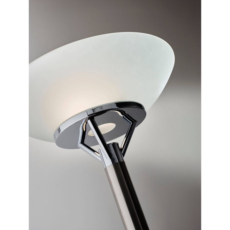 71.5" Expo Floor Lamp Silver - Adesso: ETL Listed, Metal Body, Glass Shade, 2 Sockets, Modern Design