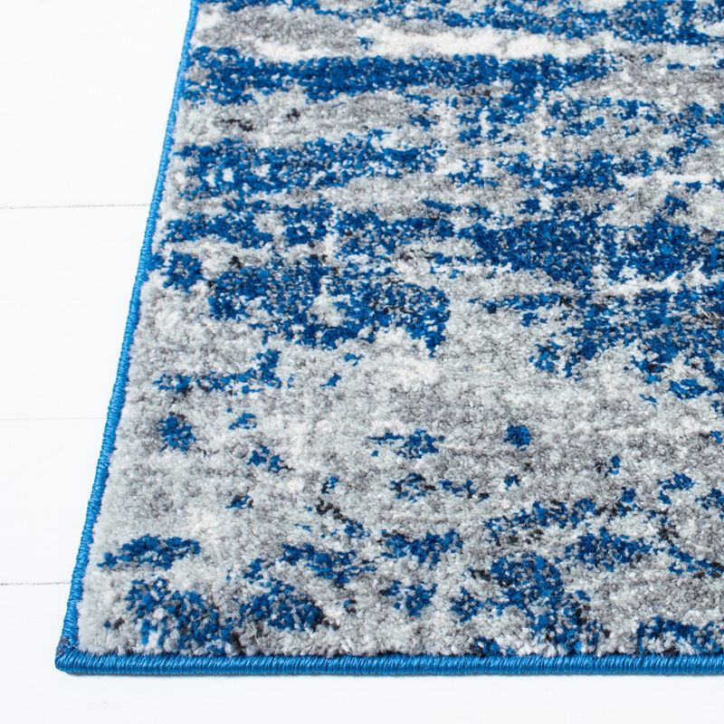 Evoke EVK272 Power Loomed Area Rug - Dark Blue/Grey - 6'7"x6'7" - Safavieh.