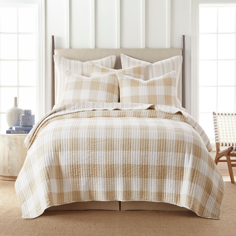 Camden Taupe Quilt Set - One King Quilt and Two King Shams - Levtex Home