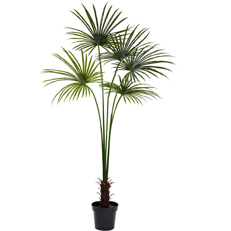 Nearly Natural 7-ft Fan Palm Tree UV Resistant (Indoor/Outdoor)