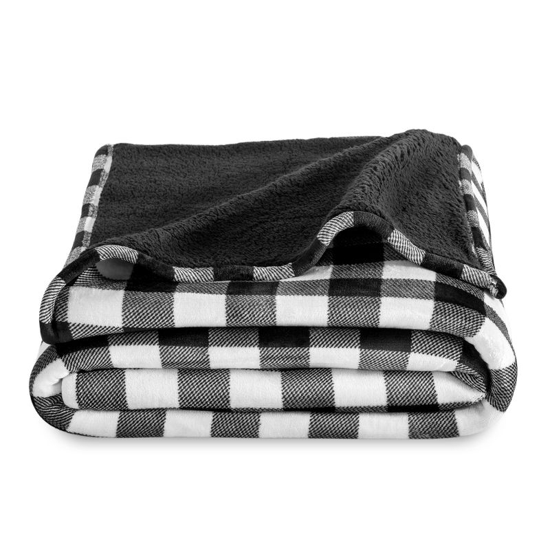 Bare Home Bare Home Printed Sherpa Fleece Blanket - Warm & Lightweight - Soft Plush Blanket - Reversible