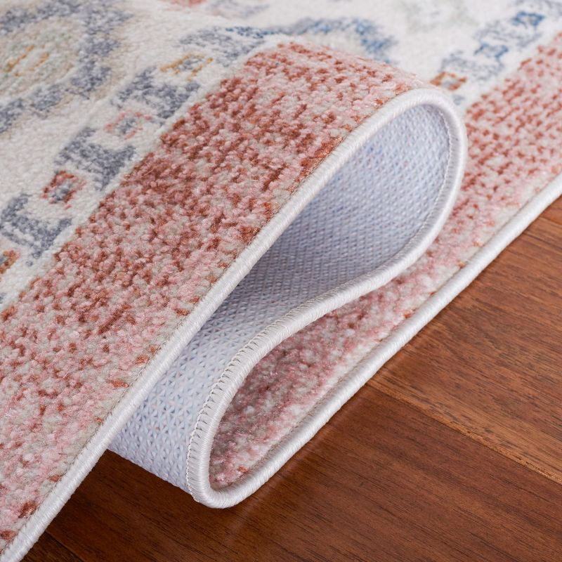 Blair Washable BLR218 Power Loomed Machine Washable Area Rug - Rose/Blue - 8'x10' - Safavieh.