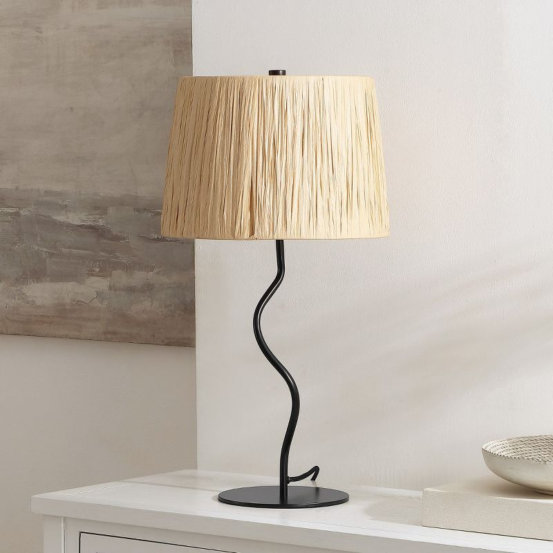 Ziggi Table Lamp - 24.25 Inch Height - TBL4546 - Black/Natural - Safavieh