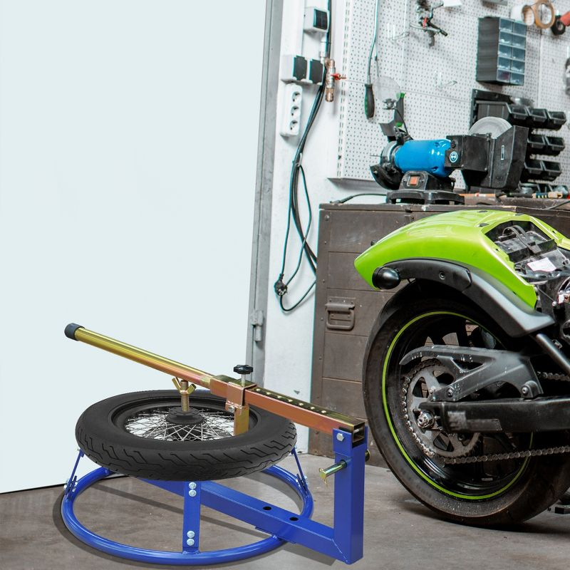 HOMCOM Motorcycle Tire Changer Stand with Adjustable Bead Breaker, Fit for 16-22in Tyres