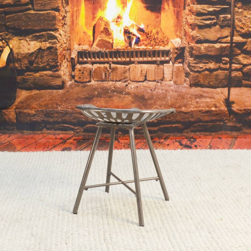 Carolina Living Kadin Tractor Seat Fireside Bench Industrial Gray: Cast Iron, Farmhouse Style