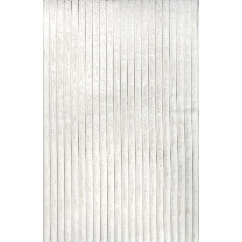 nuLOOM 5' x 8' Cozy Plush SuperiorWash Area Rug, Machine Washable, Non-Slip, Soft Fluffy Shag Carpet for Living Room Bedroom Nursery, Kai Off-white