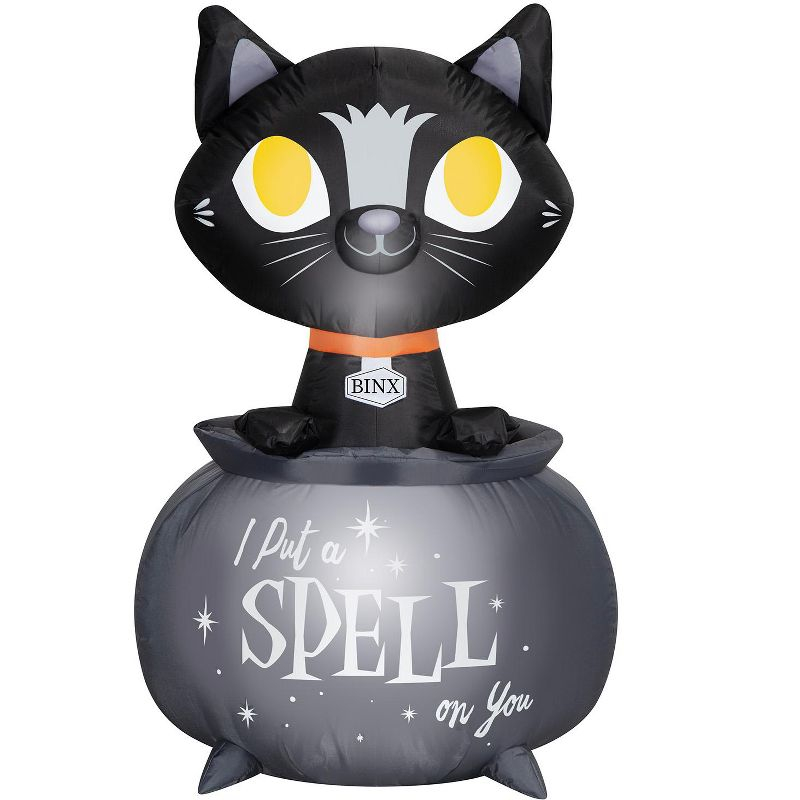 Gemmy Industries 3.5 Foot Hocus Pocus Binx in Cauldron Light Up Halloween Inflatable Lawn Decoration