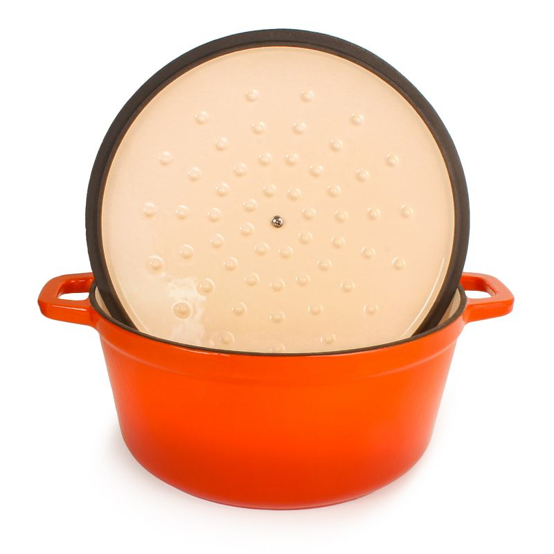 BergHOFF Neo 7Qt. Cast Iron Round Covered Dutch Oven, Orange