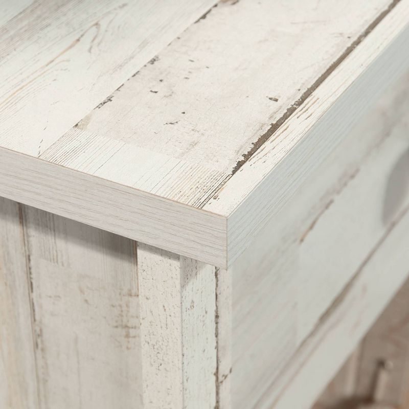 River Ranch Nightstand with Drawer White Plank - Sauder: Farmhouse Style Bedside Table with Open Shelf