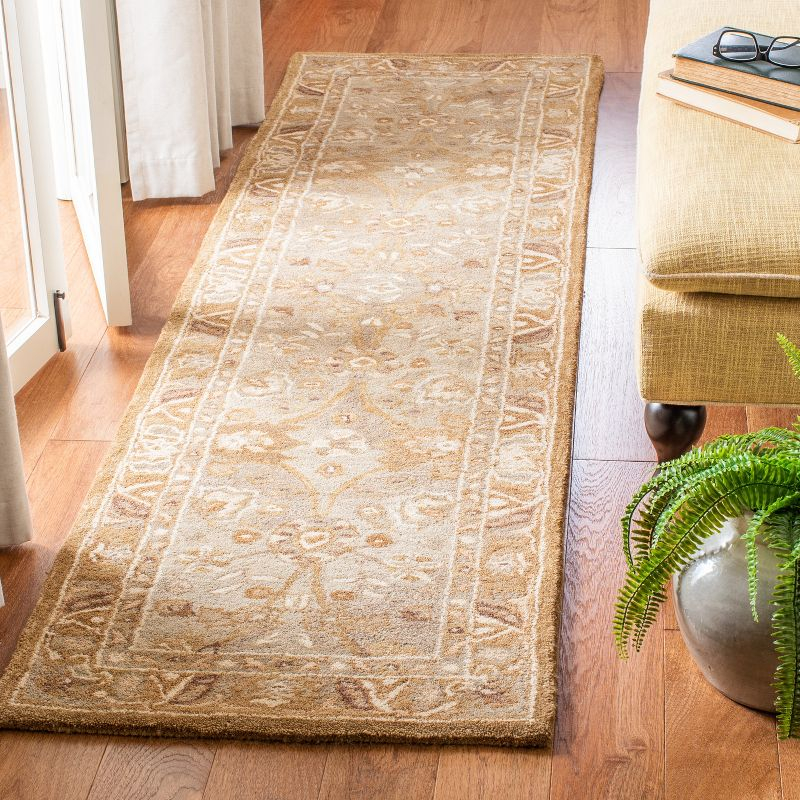 Anatolia AN558 Hand Tufted Indoor Runner Rug - Silver/Light Brown - 2'3"x12' - Safavieh