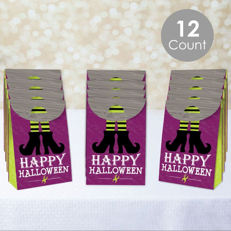 Big Dot of Happiness Happy Halloween - Witch Gift Favor Bags - Party Goodie Boxes - Set of 12