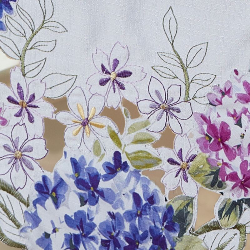 Spring Hydrangea Floral Cutwork Tablecloth - Multicolor - 60x102 - Elrene Home Fashions