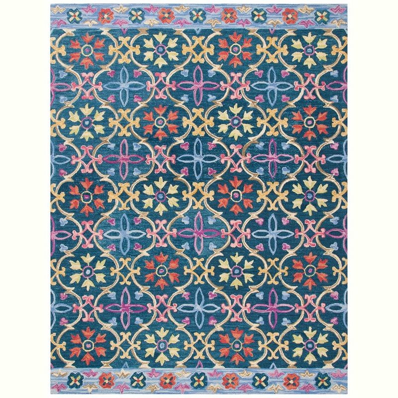 Suzani SZN310 Hand Hooked Indoor Area Rug - Blue/Multi - 8'x10' - Safavieh